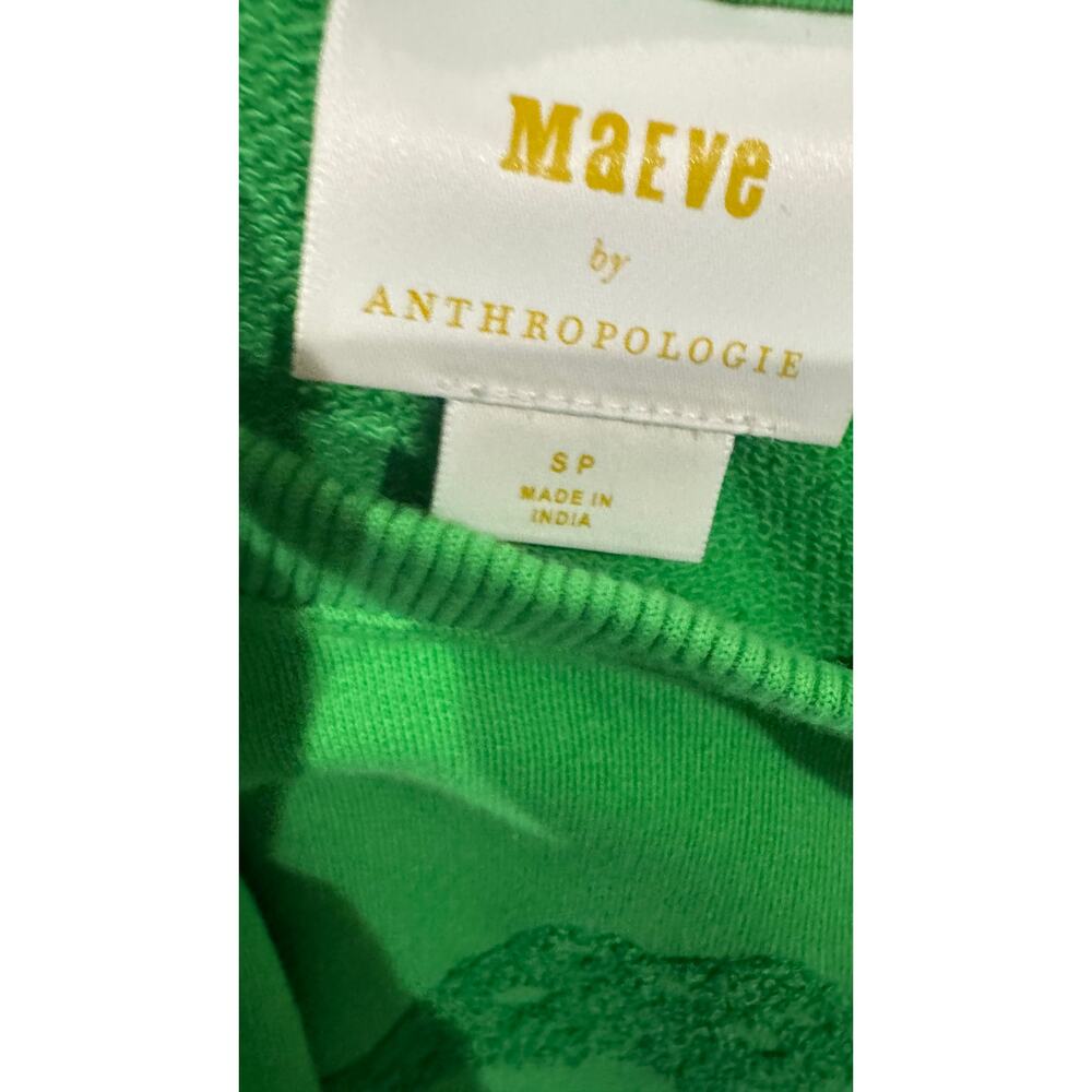 Maeve by Anthropologie Seahorse Green Bubble Sleeve Sweatshirt Small - Picture 3 of 7